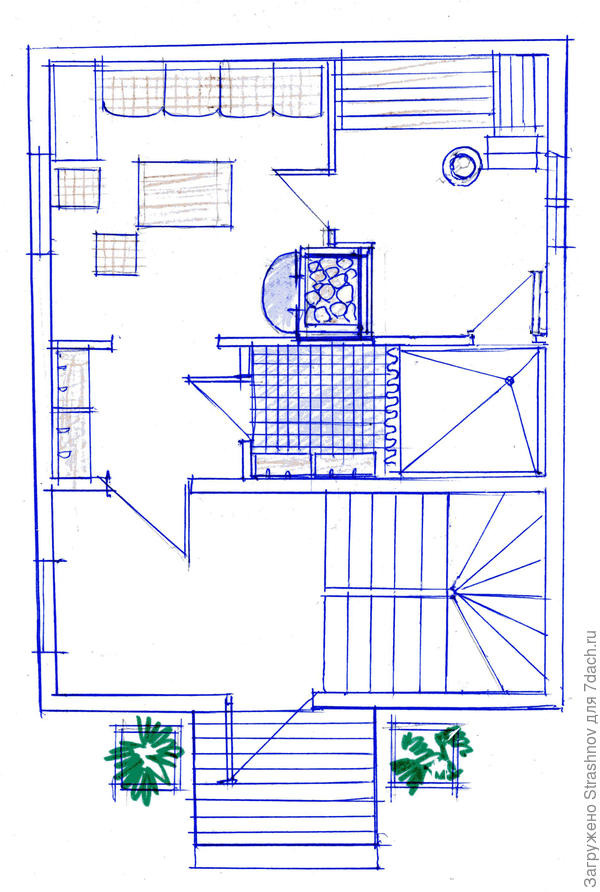 второй вариант плана бани