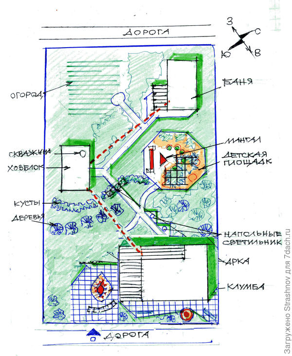 вариант размещения хозблока