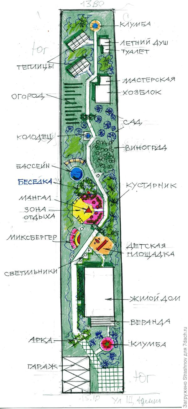 План длинного узкого участка