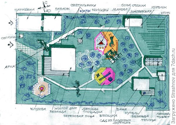 эскизное предложение прямоугольного участка
