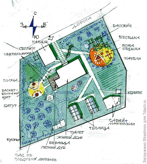эскиз участка сложной формы