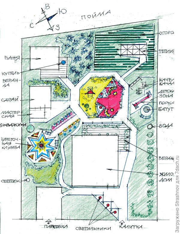 эскизный вариант планировки участка