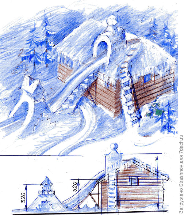 горка на крыше