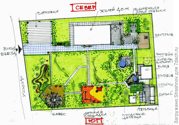 эскиз планировки участка