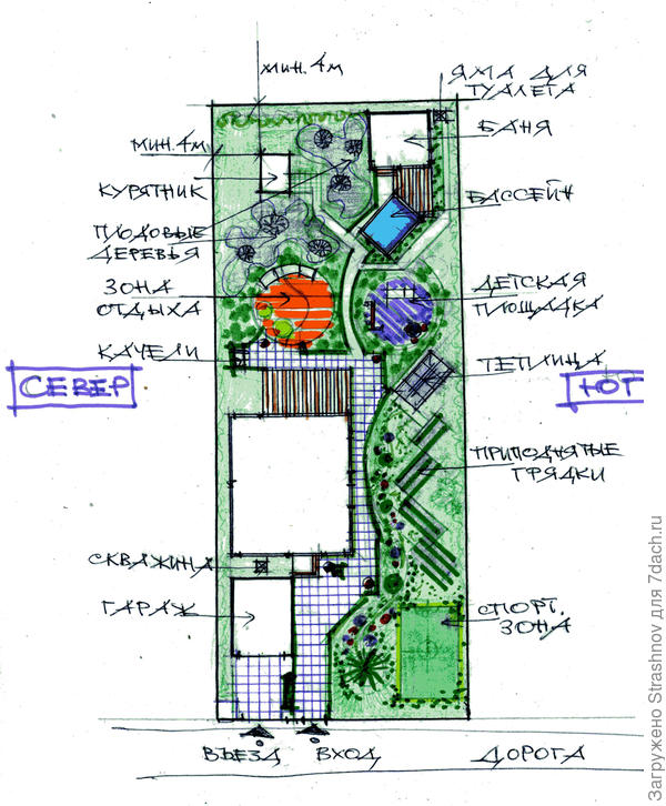 эскиз планировки участка