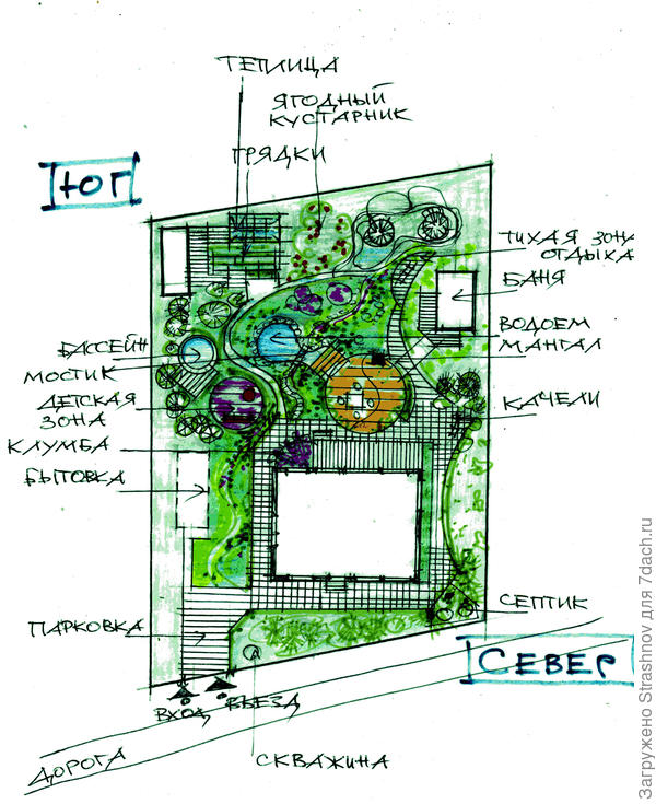 эскиз планировки участка.
