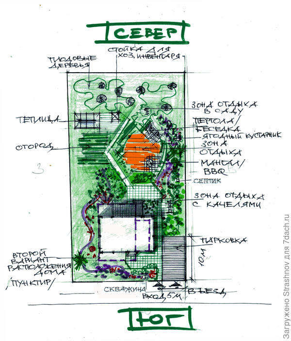 эскиз прямоугольного участка