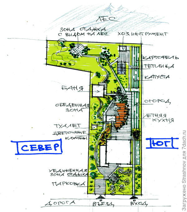 эскиз планировки участка с существующей застройкой