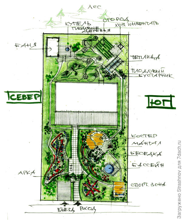 эскиз планировки участка