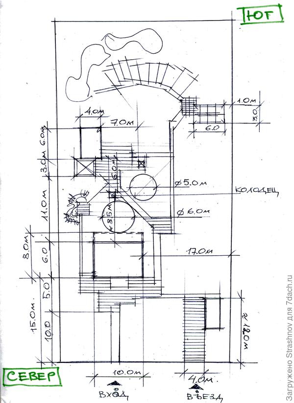 схема планировки участка  в соответствии с нормативами