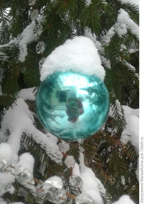 отражение в елочном шаре