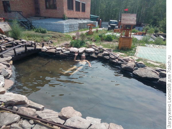 Сам искупался с удовольствием в прудике, у нас стоит жара за 30 гр.