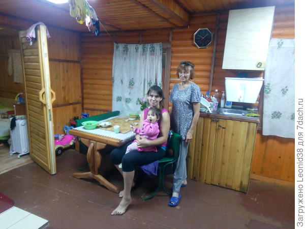 на даче