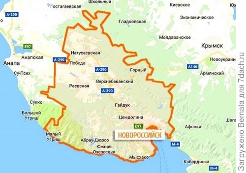 Новороссийск на карте