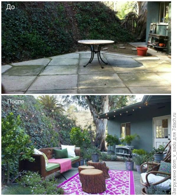 Очаровательное патио в тенистом уголке