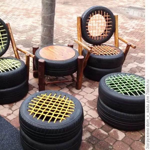 Кресло из шин