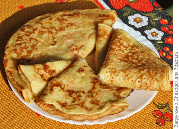блины с морковью