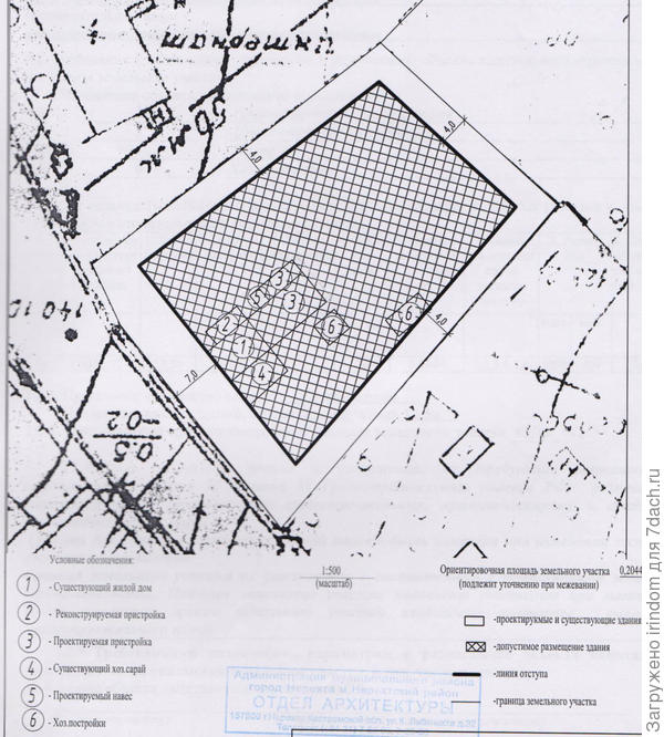 Чертеж к нашему разрешению на строительство (реконструкцию)