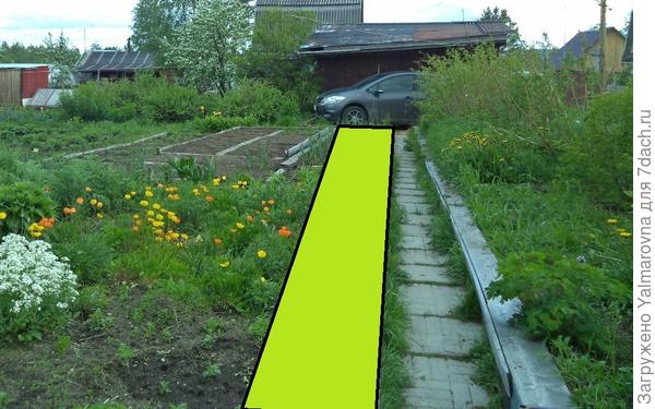 Фото места для клумбы.