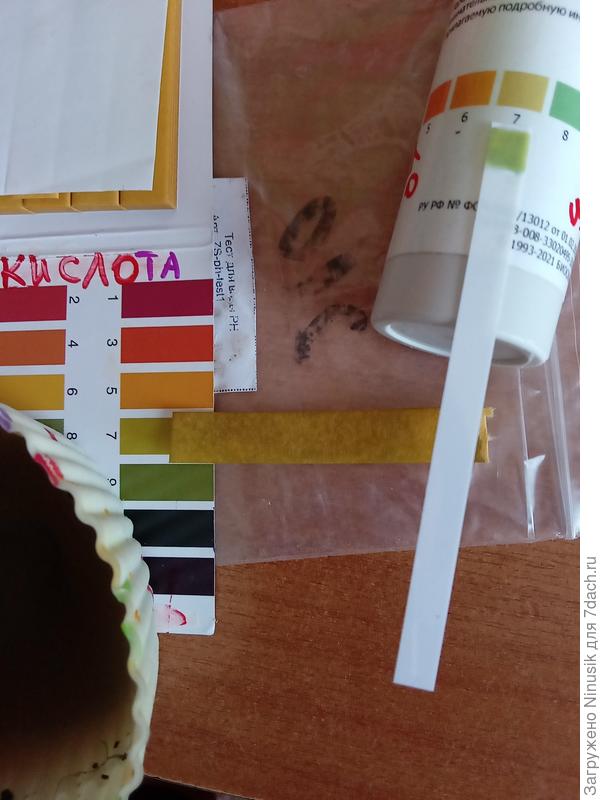 Тест на определение кислотности почвы.