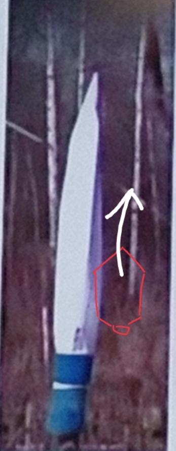 Фото из интернета этого бумажного пакета. Вид сбоку. Красным я дорисовала вид спереди. Белая стрелка - откуда он открывается.