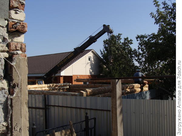 Соседи делают бревенчатую баню