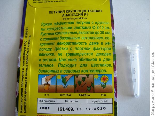 Обратная сторона пакетика