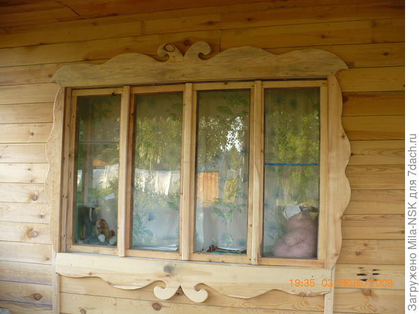 оформление окна, выходящего на терраску