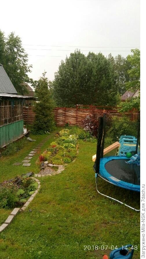 Вотздесь вдалеке возле забора она видна.