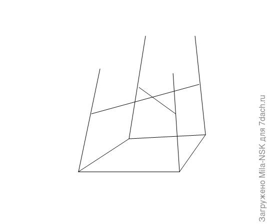 внизу вертикальные стойки по периметру сварены между собой. А посередине крестовина приварены к вертикалям, на которую ставится бачок