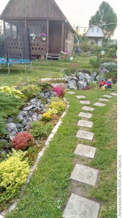 Вид на участок от калитки. Дом справа