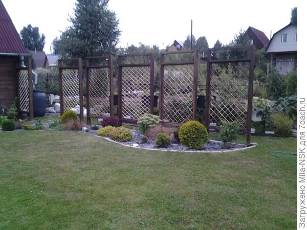 огород отделен шпалерами