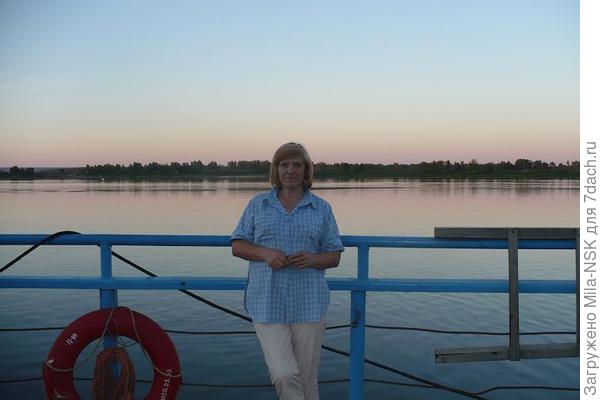 На пароме через Енисей.