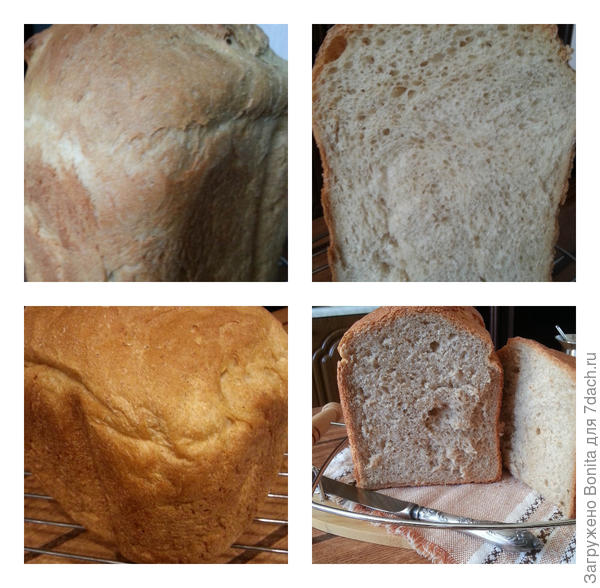 Вверху - обычный пшеничный, внизу - с кукурузной мукой