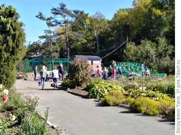 прудик с мостиком и рыбками