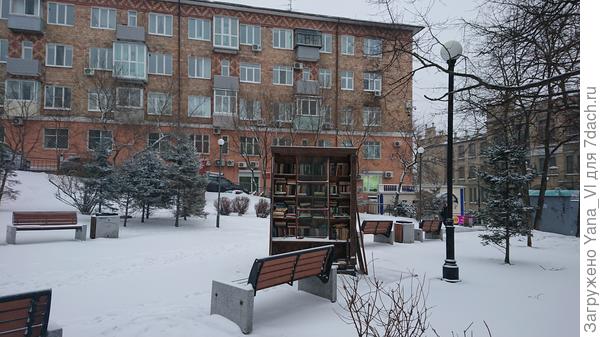 В парке машины не ездят - тут снега немного больше :)