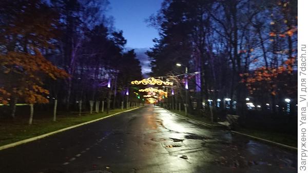 Идём по аллее в сторону второго озера