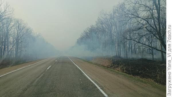 Дым на дороге, как туман