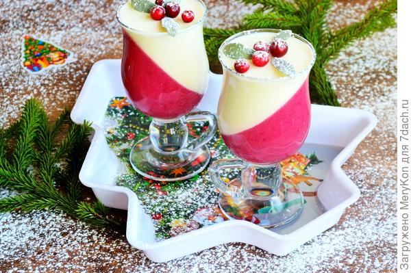 Клюквенно -сливочный десерт