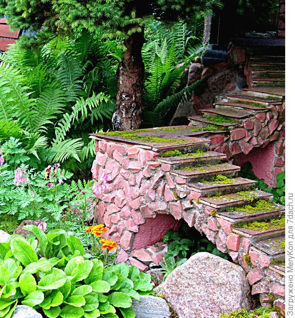 Под лесенкой заняла все пространство в арках.