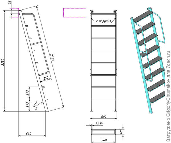 лестница из труб