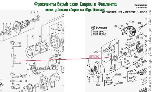 Части взрыв схем двух электролобзиков