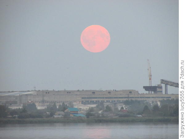Полная Луна на восходе без всякого Суперлуния