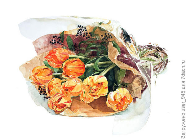 Тюльпановый букет в падарок)))