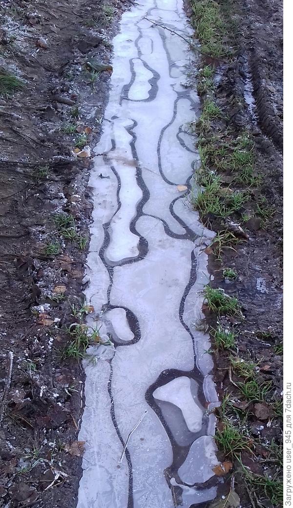 Я просто обалдела от этого рисунка на замерзшей луже))