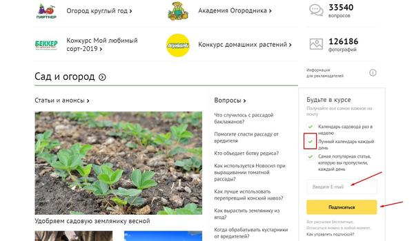 Как подписаться на Лунный календарь