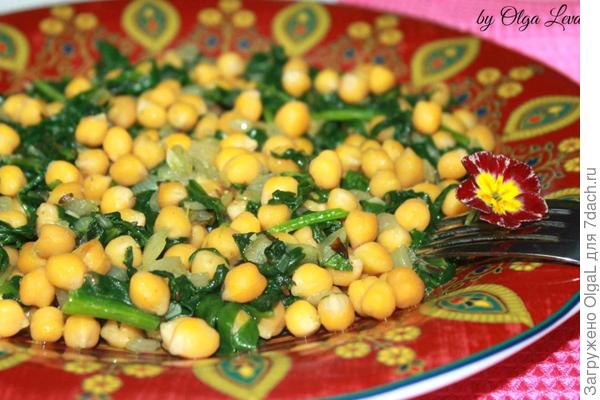 шпинат с нутом по - арабски