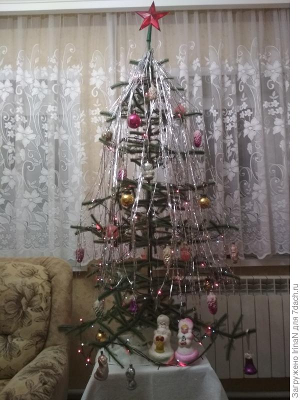 Наша ёлочка - долгожитель, ей в эти новогодние праздники 32 года исполняется! Сначала наряжали ее для детей, потом с детьми, а теперь уже по привычке! Дети уже давно выросли, посмеиваются, что давно пора её поменять на модную пушистую красавицу, а мне жаль расставаться с этой старой ёлочкой. Ведь с ней связаны замечательные воспоминания! И наряд у нее не меняется, все осталось как тогда, в далёком 1985!