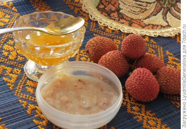Готовая маска из личи с мёдом и лимонным соком