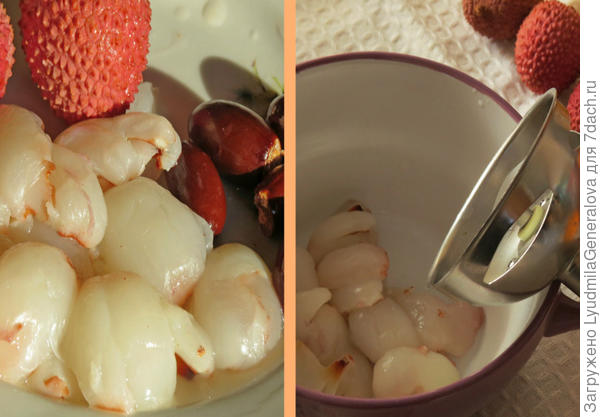 Мякоть личи для косметической маски пюрируем блендером
